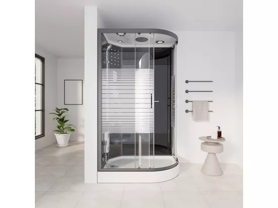 Home Deluxe Cabine de douche BLACK PEARL 120 x 80 cm Droite