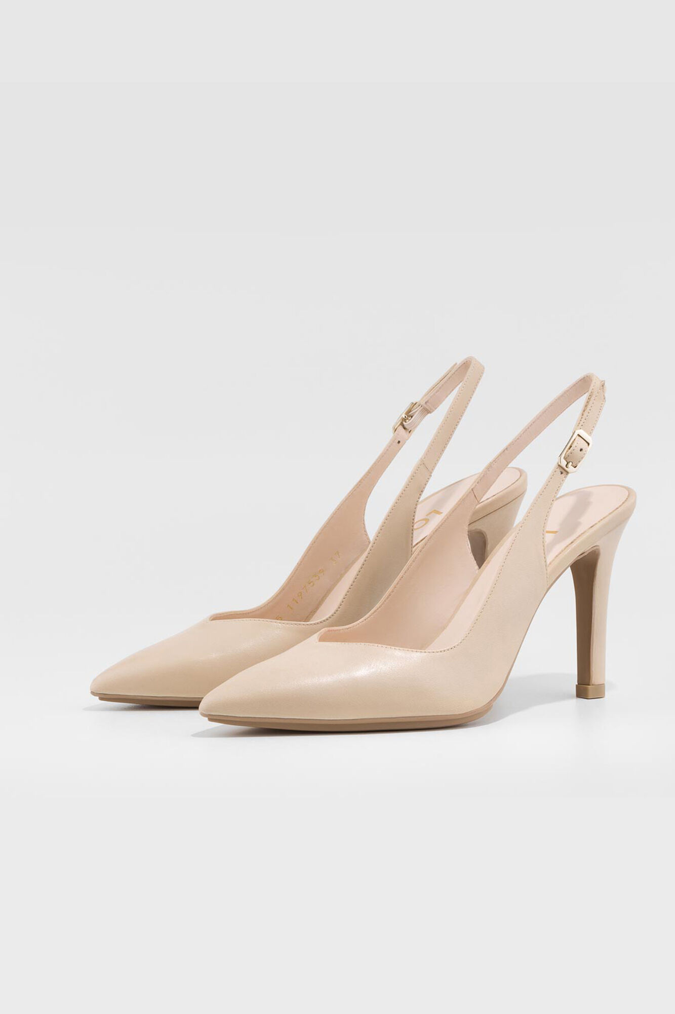 Zapatos de salón destalonado en beige - Rosa