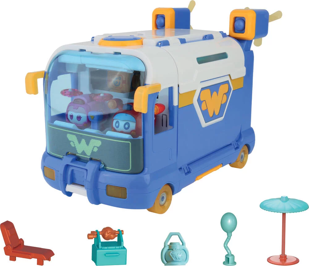 SUPER WINGS  -  PLAYSET BUS + 1 SUPER PETS JETT