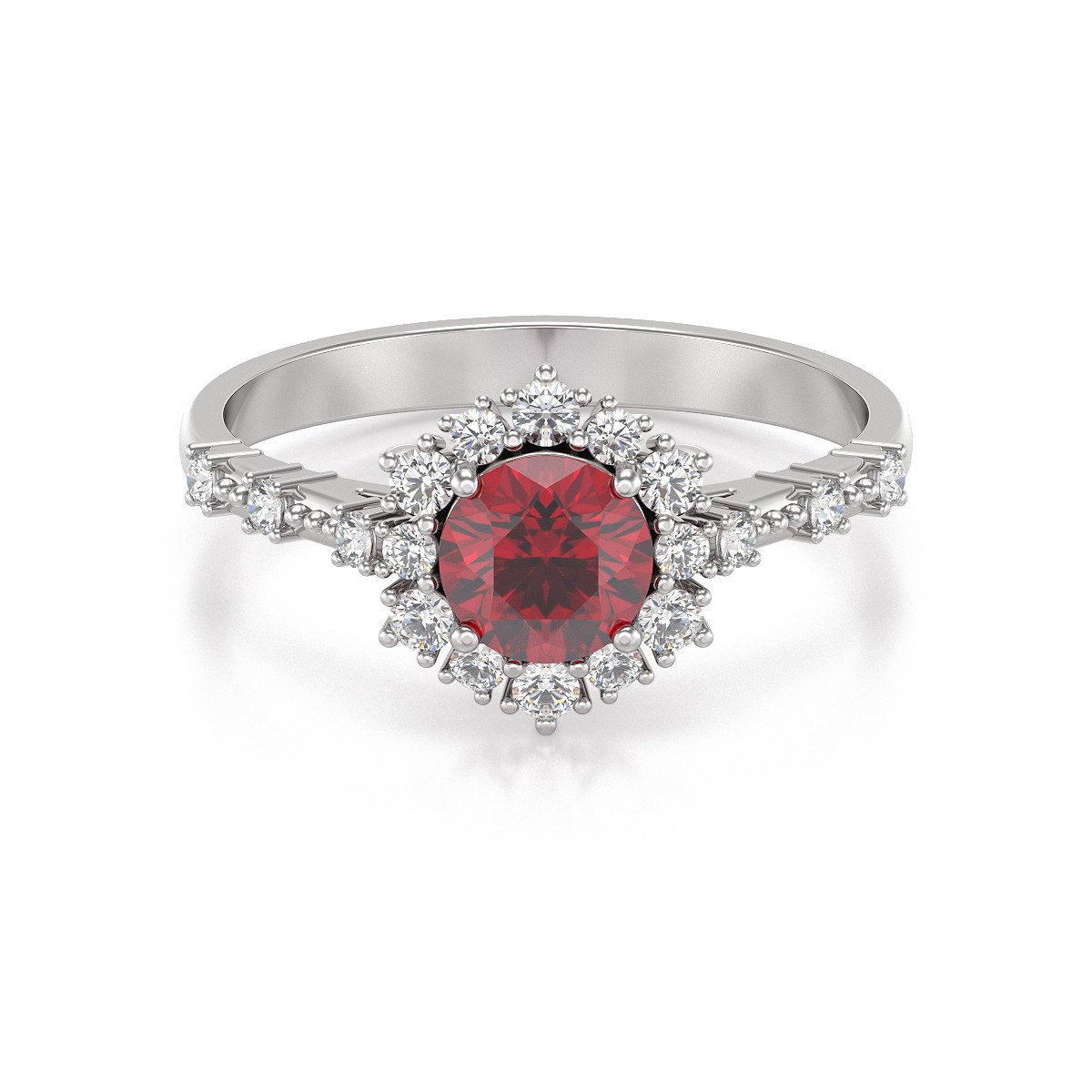 Bague ADEN Rubis et diamants sur Argent 925 3.25grs