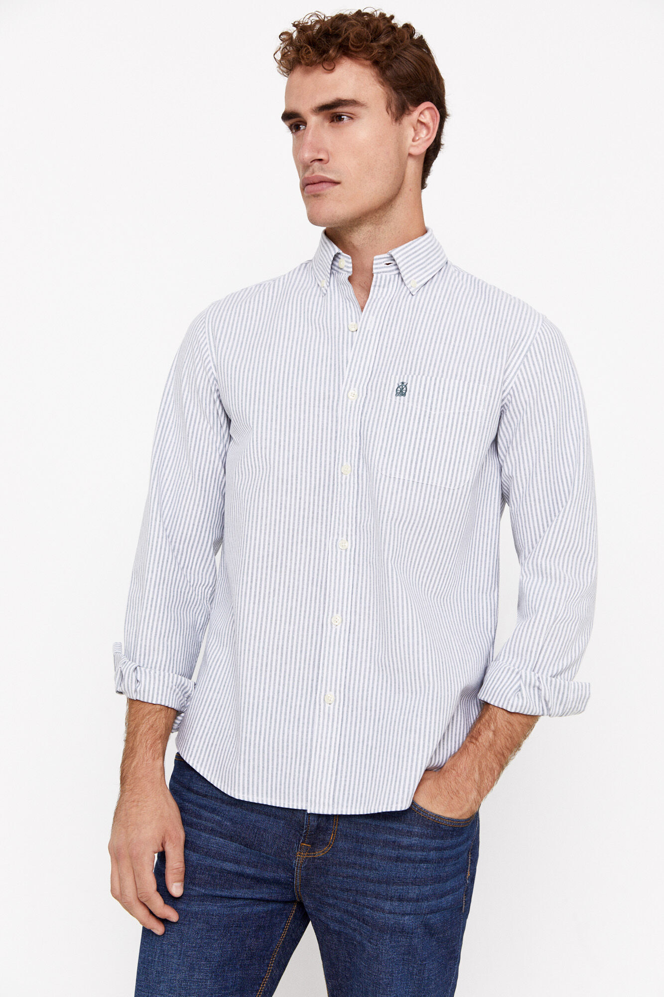 camisa oxford listrada