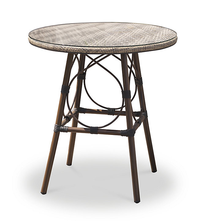 Table de jardin Ushuaia en aluminium coloris marron Ø.70 x H.74 cm