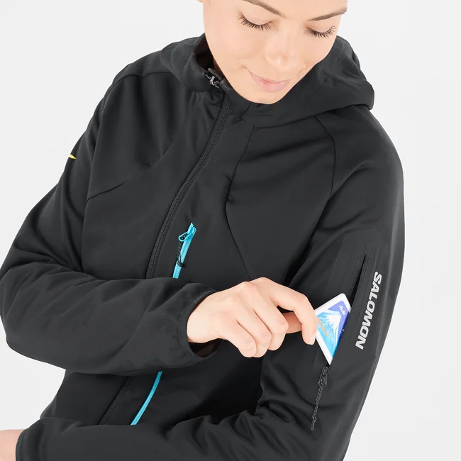MTN GORE-TEX SOFTSHELL  Windjacke mit Kapuze durchgehendem Reißverschluss Damen