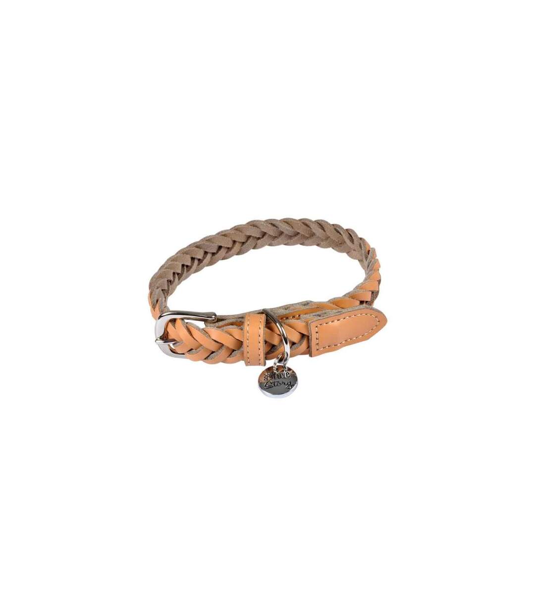 Paris Prix - Collier Pour Chien Réglable tressé 30-45cm Naturel