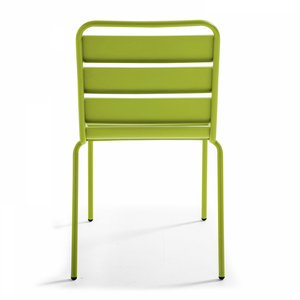 Chaise en métal vert