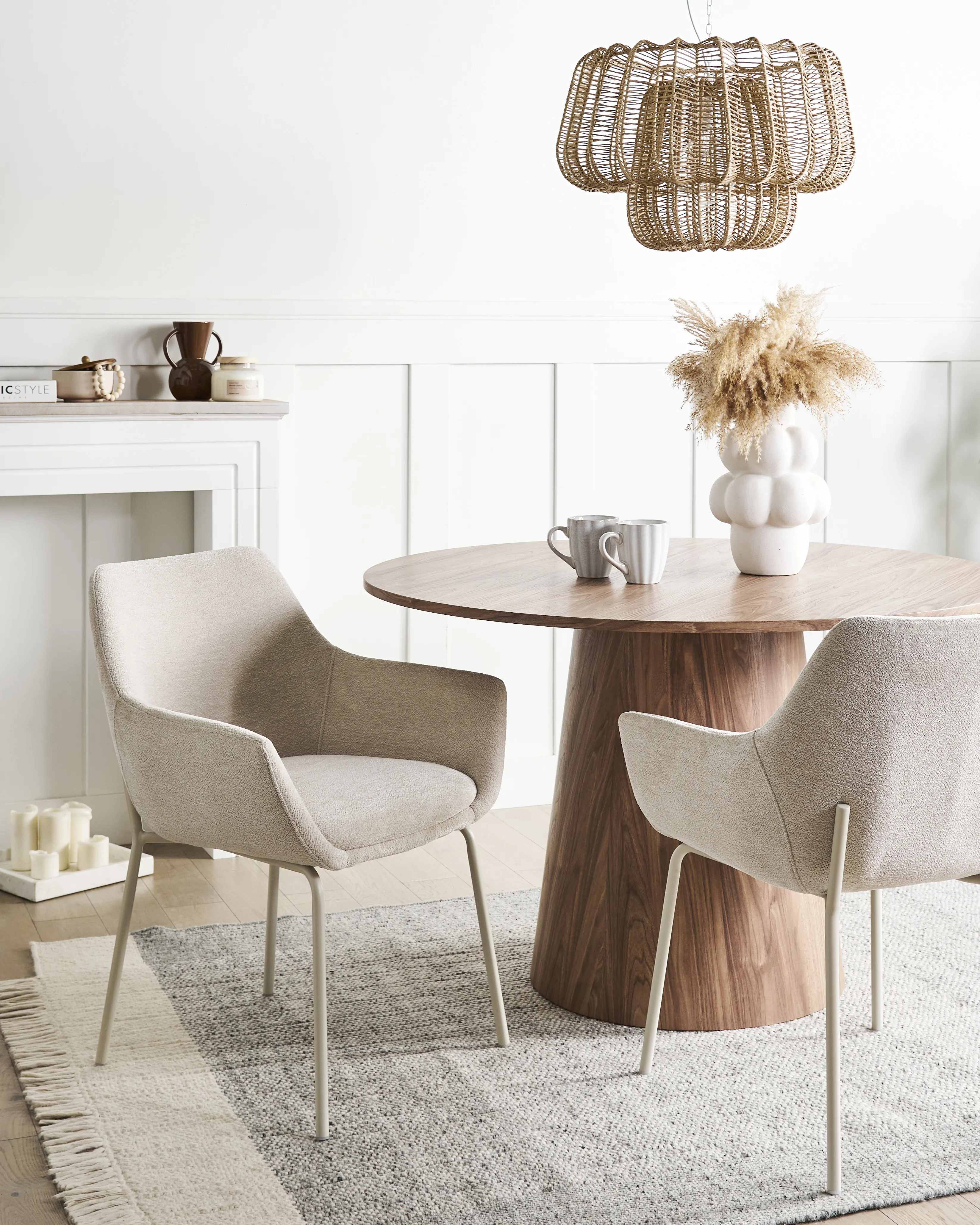 Set van 2 eetkamerstoelen BOWDON Chenille Lichtbeige