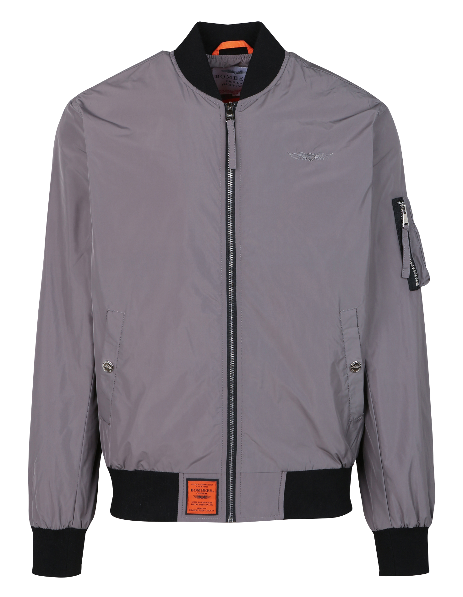 MA1 - Bomber col teddy regular-fit zippé | Gris