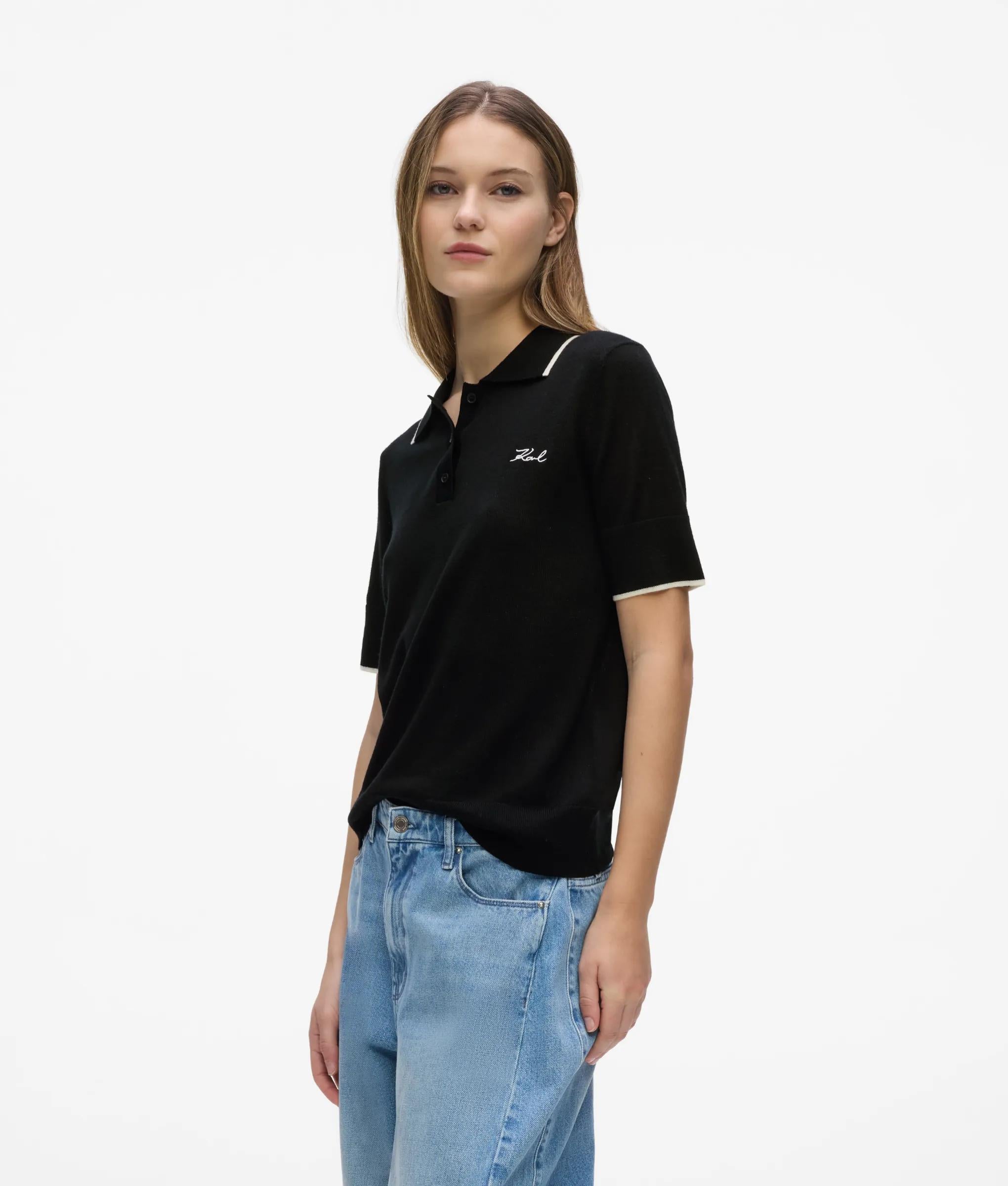 Poloshirt gemaakt van merinoswol