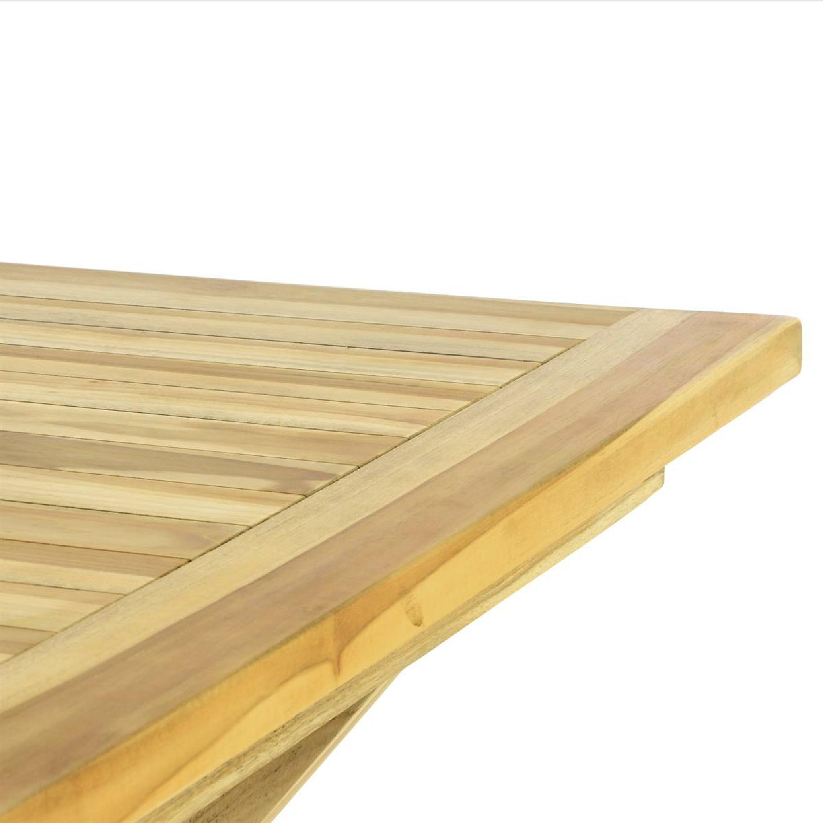 VCM Balkontisch Gartentisch Teakholz Beistelltisch klappbar natur 80 x 80 cm
