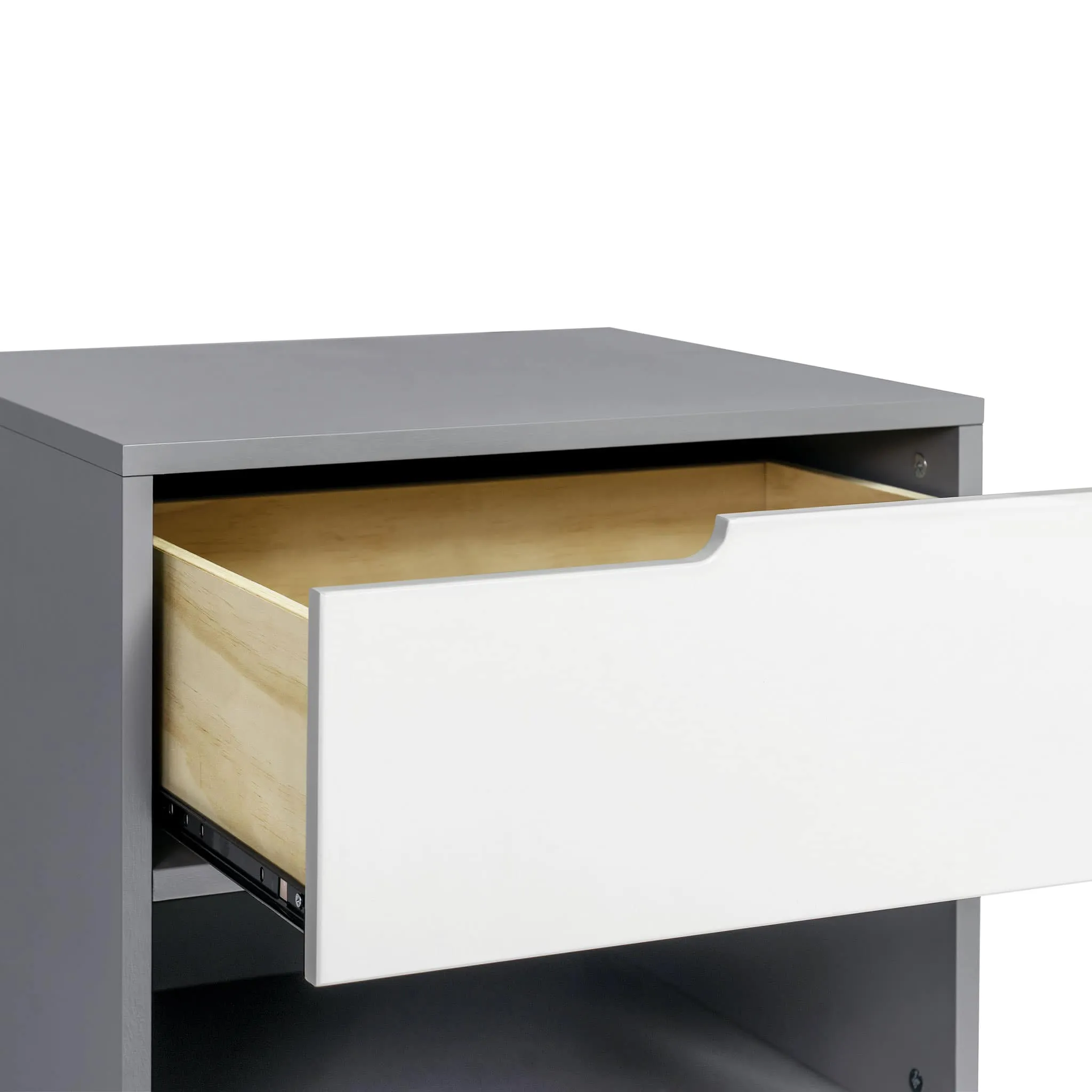 Babyletto Table de Nuit Hudson avec port USB - Grey  Blanc