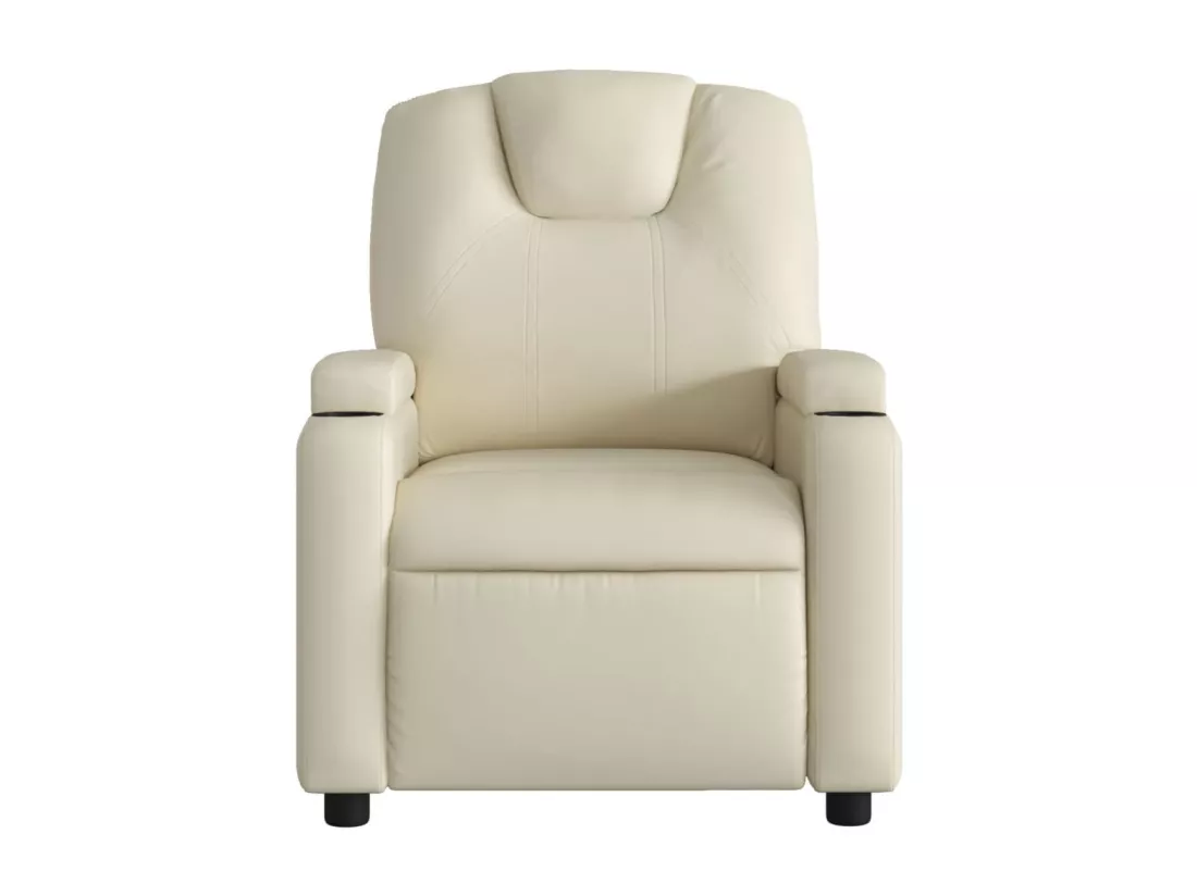 Fauteuil inclinable massant Crème Similicuir