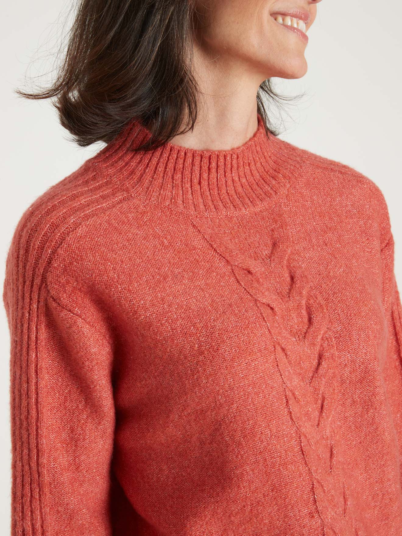 Pull col montant en jersey envers