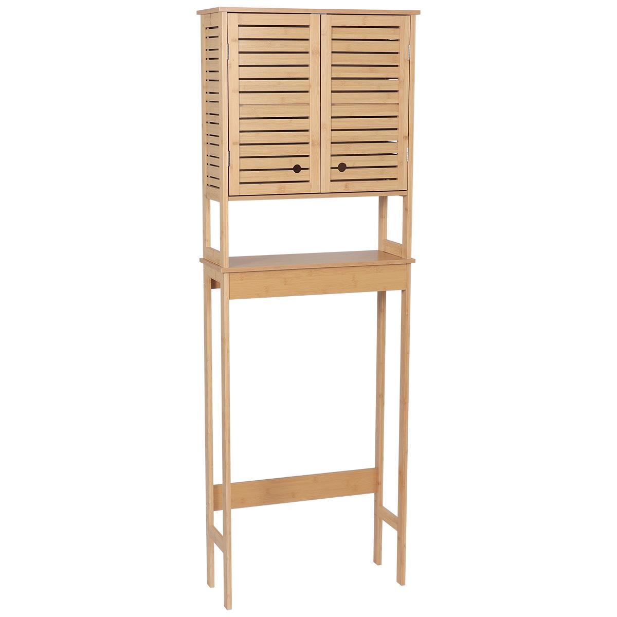 MEUBLE DESSUS WC BAMBOU 2 PORTES ET ETAGERE TRINIDAD
