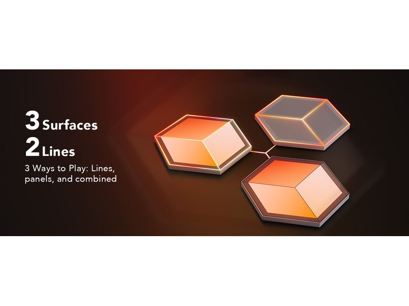 Govee Panelleuchte Glide Hexa Ultra, 7er-Pack, RGBIC Innovative 3D-Lichtpaneele