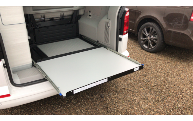 BusBoxx heckBOXX flex T5 / T6 / T6.1 California Coast / Ocean / Beach Camper Heckauszug Modul geteilt