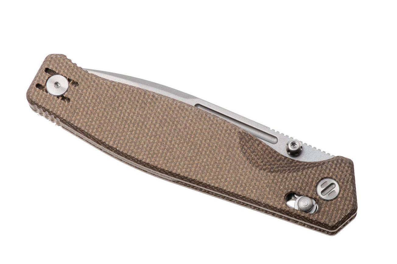 Real Steel Huginn Compact 7653NS, Stonewashed VG-10, Natural Micarta zakmes, Ivan Braginets design