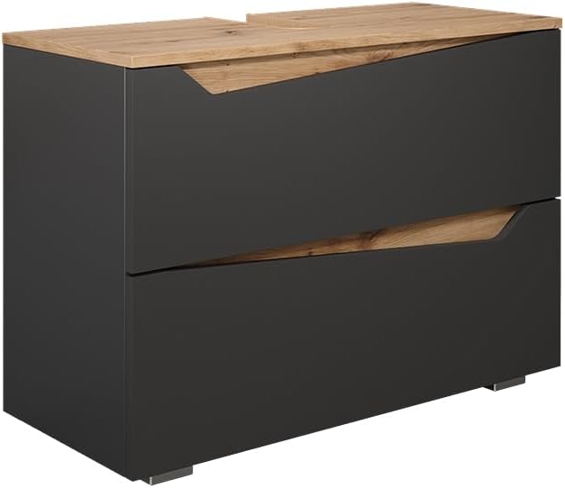 Vicco Waschbeckenunterschrank Marelle, Anthrazit/Artisan, 80 x 57.5 cm mit 2 Schubladen