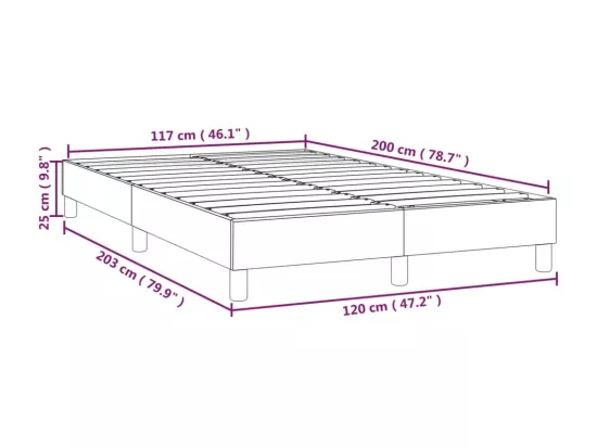Sommier tapissier Marron foncé 120x200 cm Tissu