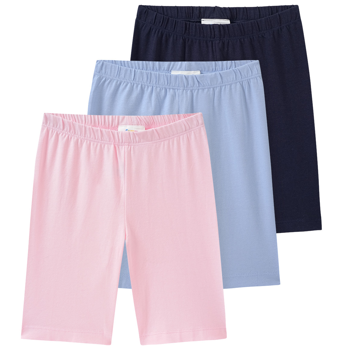 Famy 3 Mädchen Radler im Basic-Look hellblau / dunkelblau / hellrosa