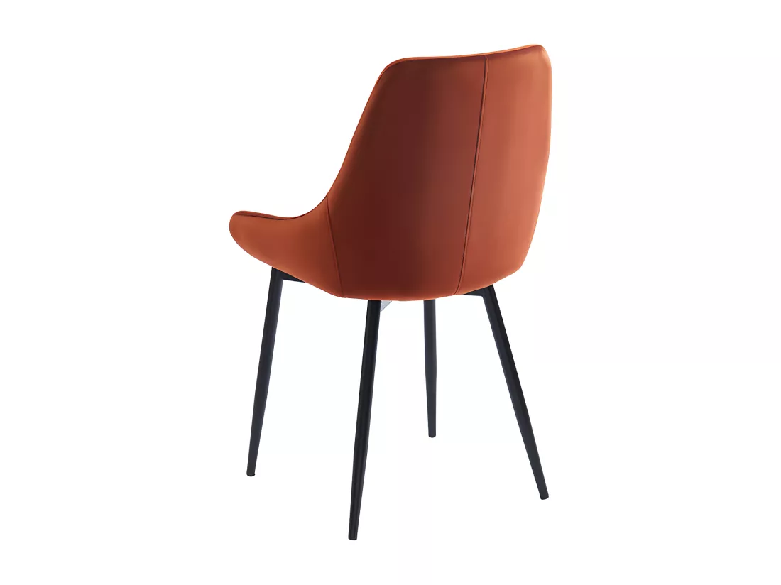 Lot de 2 chaises - Velours et métal noir - Terracotta - MASURIE