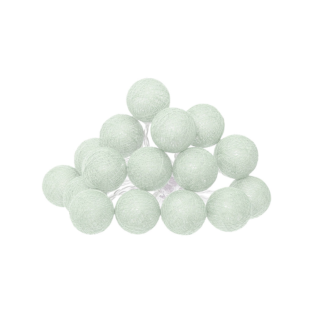 Guirlande lumineuse 16 boules céladon 165cm