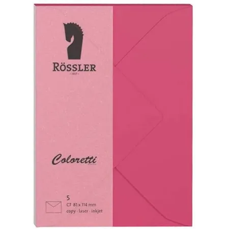 Rössler Coloretti Briefumschläge, 80 g/m², C7, rosa, 5 Stück
