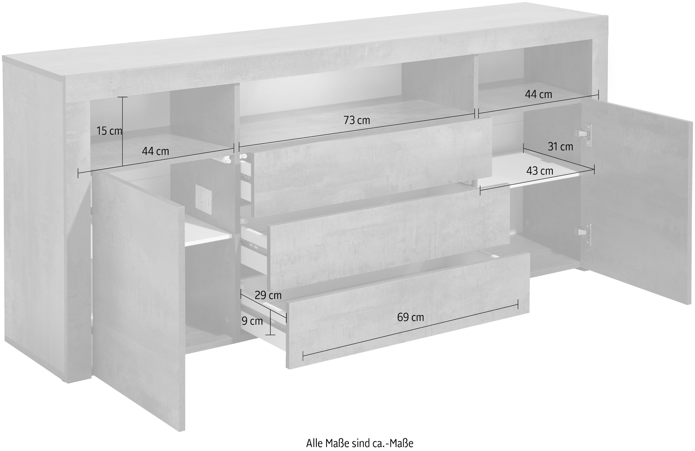 borchardt Möbel Sideboard »Santa Fe« Breite 166 cm