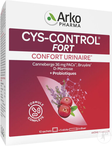 Arkopharma Cys-Control Fort Avec Microbiotiques Confort Urinaire 10 Sachets + 5 Sticks À Diluer