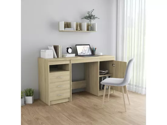 Bureau Chêne sonoma 140x50x76 cm Bois d’ingénierie