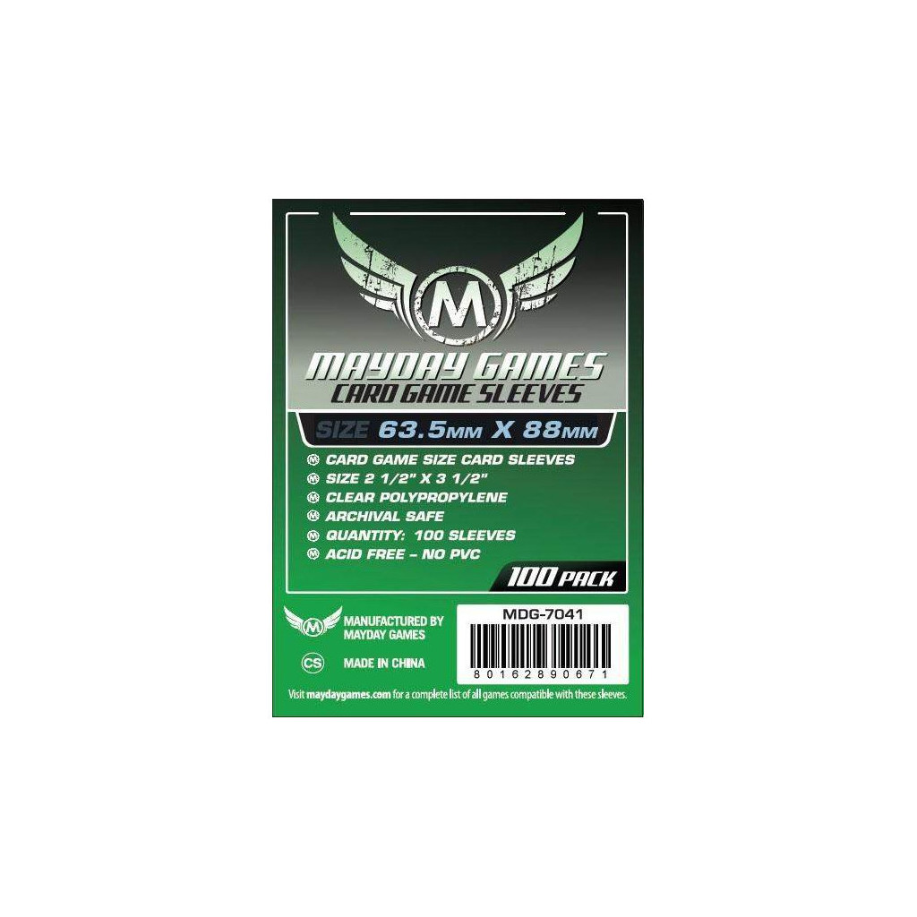 100 Protège Cartes Standard 63,5x88mm Mayday souple (MDG-7041)