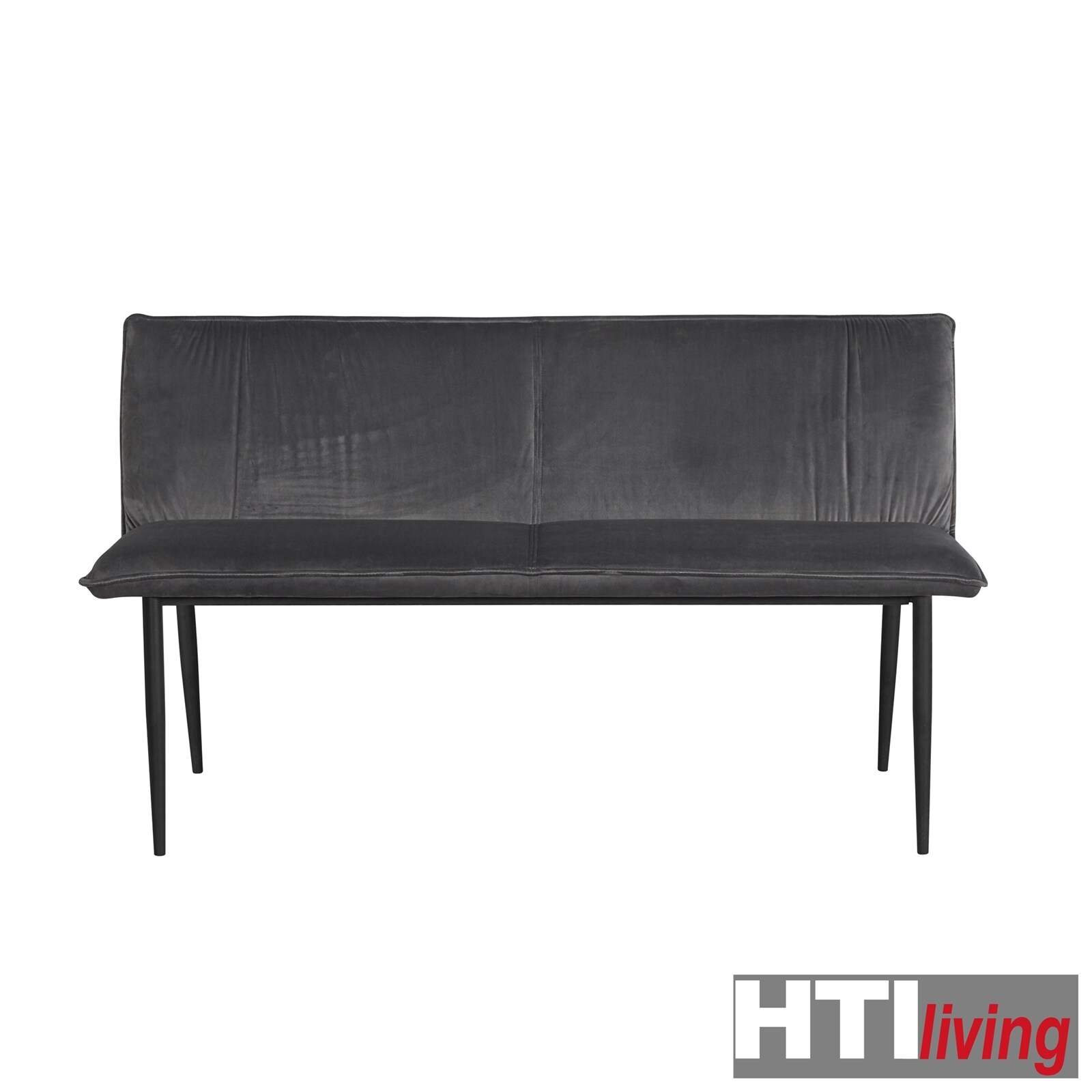 HTI-Living Bank Velvet Grau mit Print auf Rückseite Bangor