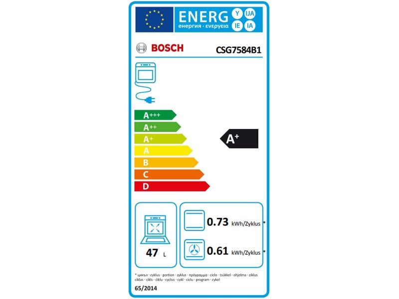 Bosch Einbaubackofen CSG7584B1 Schwarz A Einbau-Kompaktdampfbackofen