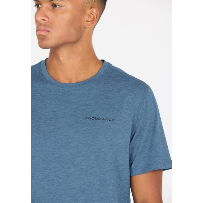 Endurance Herre T-shirts Abdon Melange Short Sleeve Tee Blå
