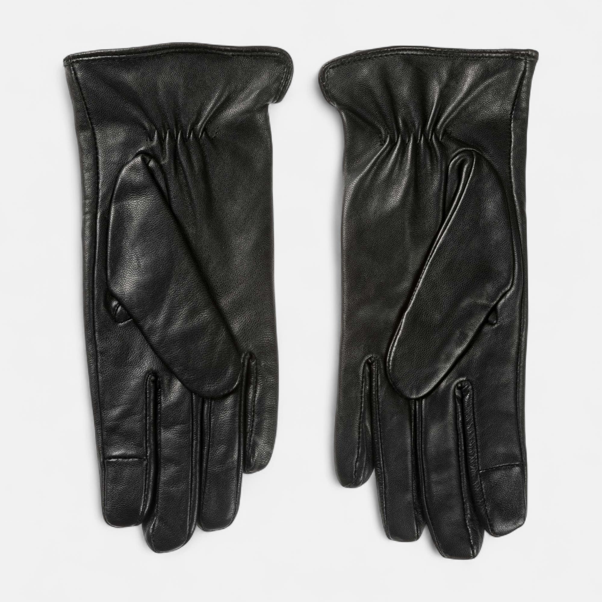 Gants en cuir noir