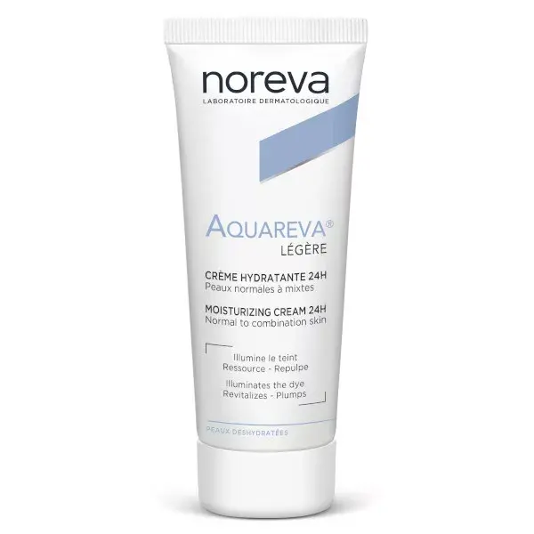 Creme Hidratante Noreva Aquareva 24H, Textura Leve, 40ml