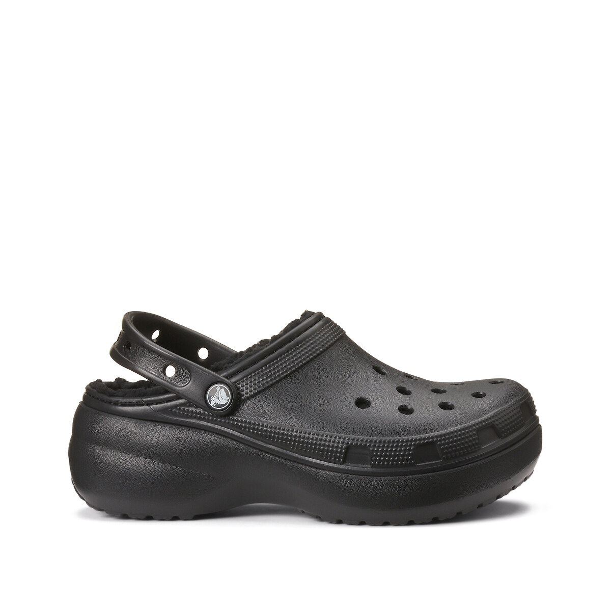 Crocs<br>Tamancos forrados com plataforma clássica