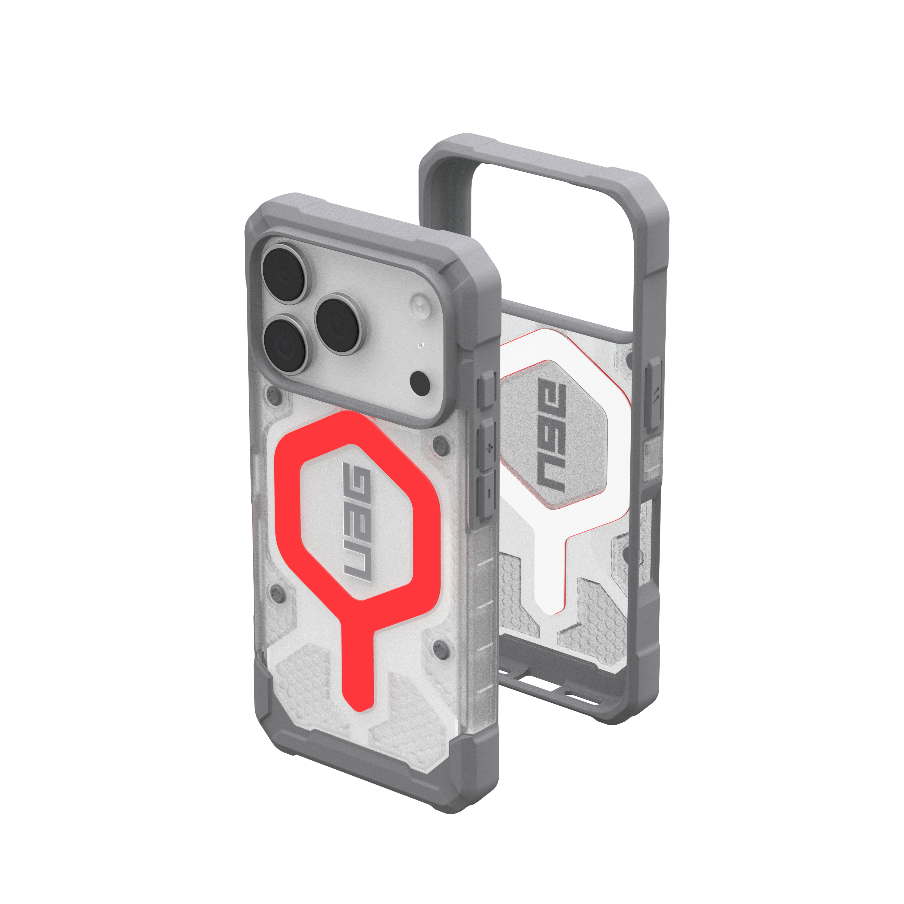 iPhone 17 Pro MagSafe Schutzhülle Pathfinder   Trageschlaufe (1145511BV02) - Active Lava (Transparent / Rot)