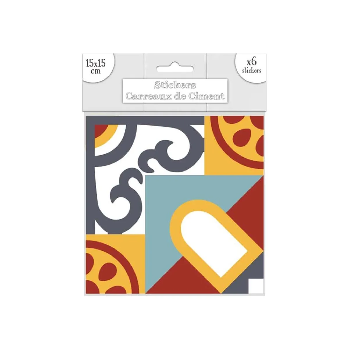 Sudtrading Sud Trading Stickers Carreaux Ciment - Rouge Orange