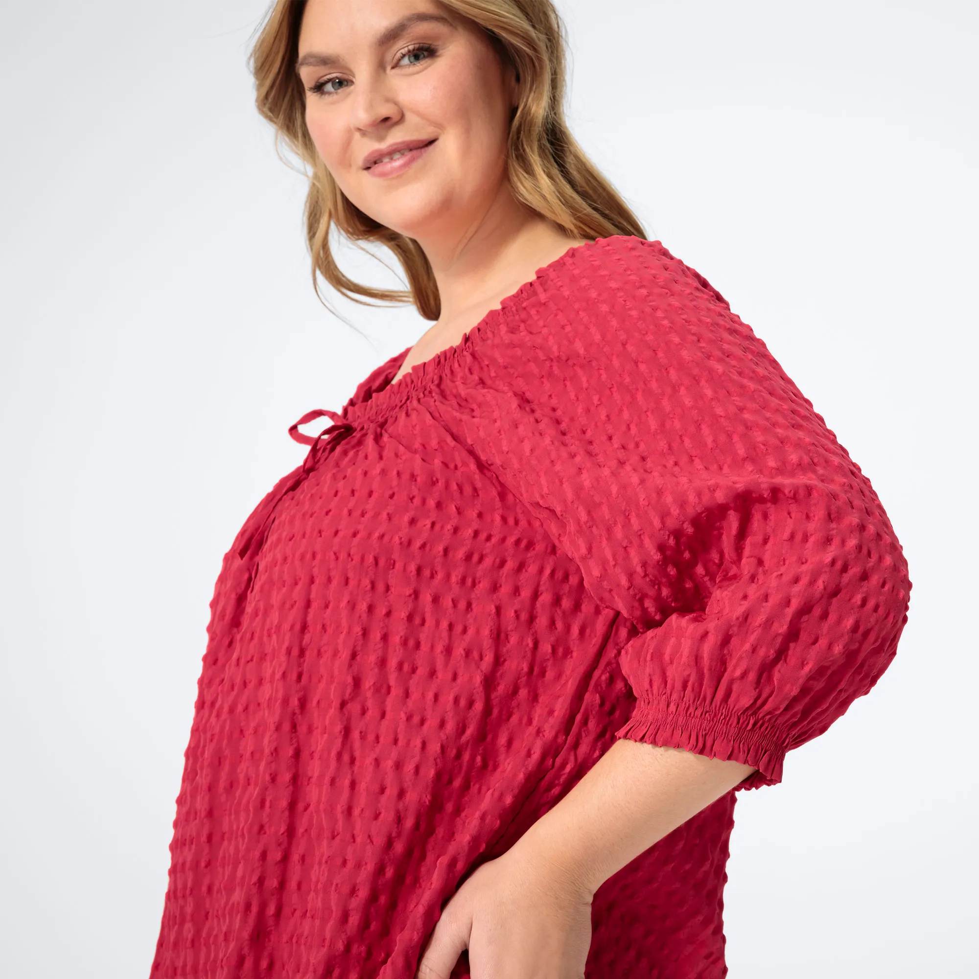 Damen-Bluse mit Struktur-Muster, große Größen