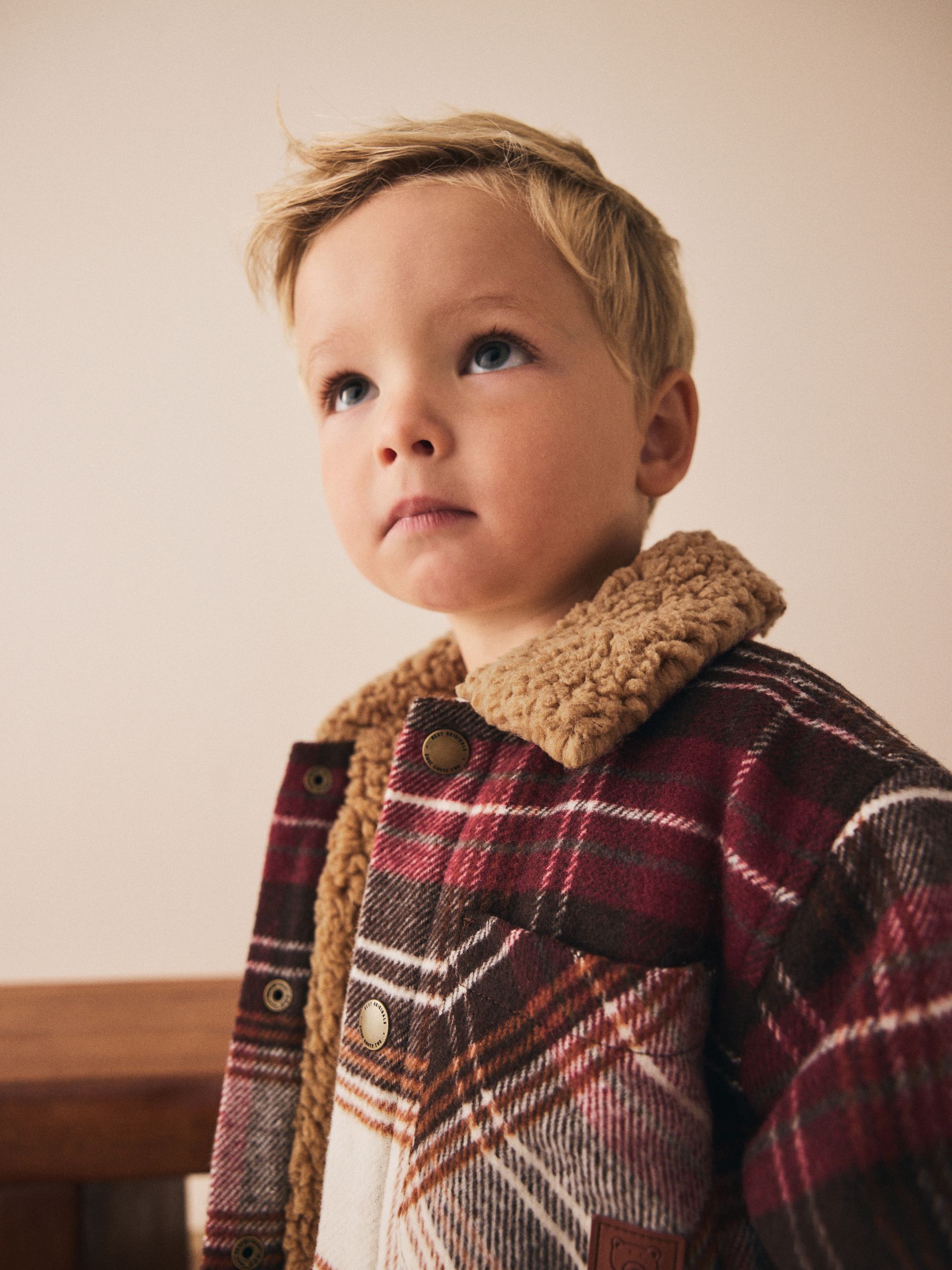 Rood geruit - Geruite shacket met borgvoering (3mnd -7jr)