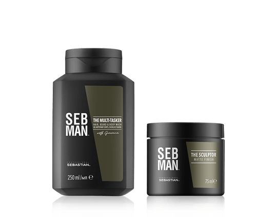 SEB MAN Care Set mit The Multi-Tasker Hair, Beard & Body Wash 250ml-75ml