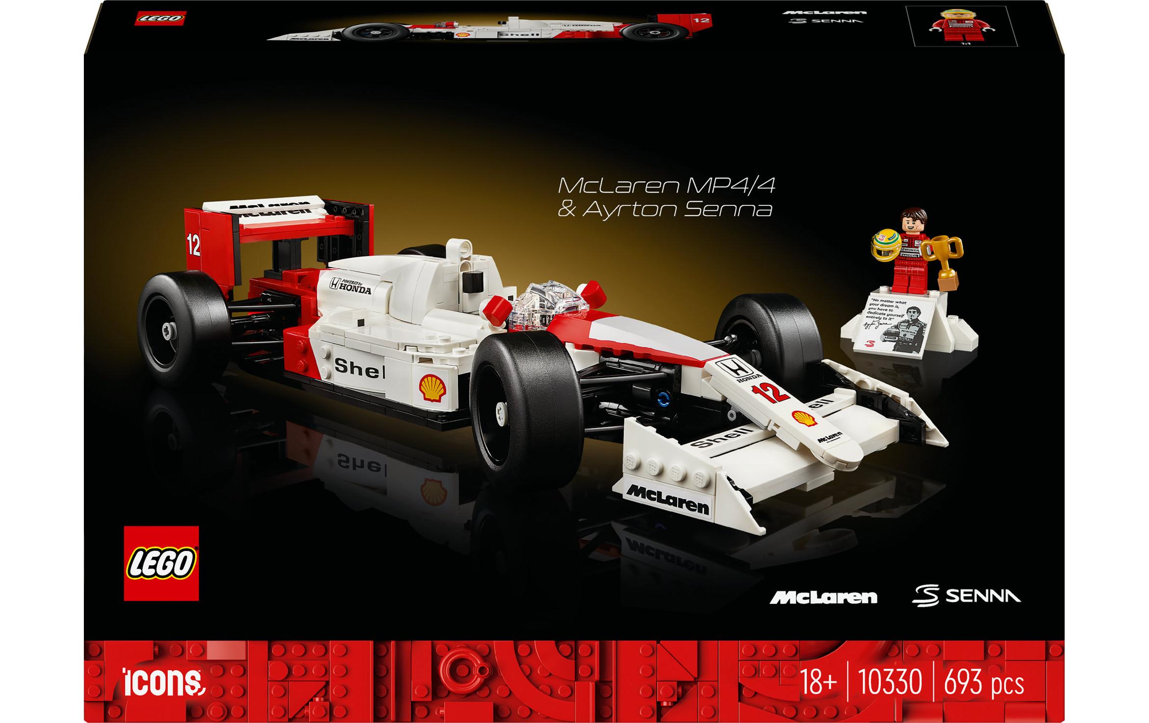 Icons McLaren MP4/4 & Ayrton Senna 10330Originalgetreue Nachbildung zum Bauen und Ausstellen