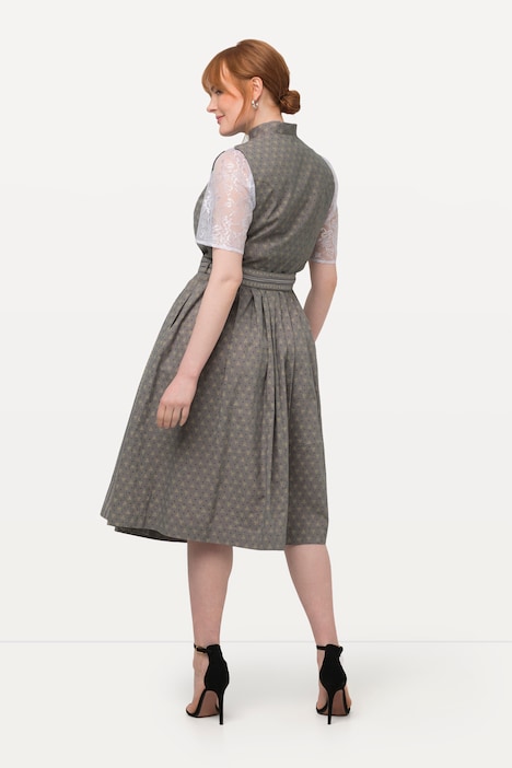 Dirndl, Biesen, Schmuckknöpfe, Stehkragen, ärmellos