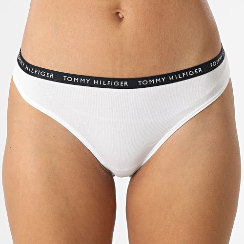 Lot De 3 Strings Femme 2829 Bleu Marine Blanc Rouge