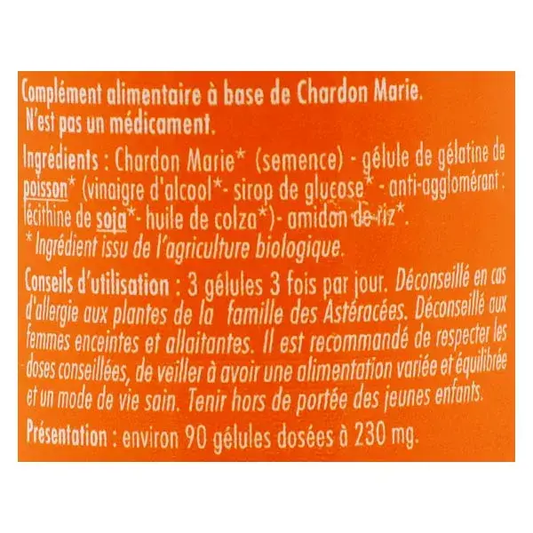 Superdiet Chardon Marie Bio 90 gélules