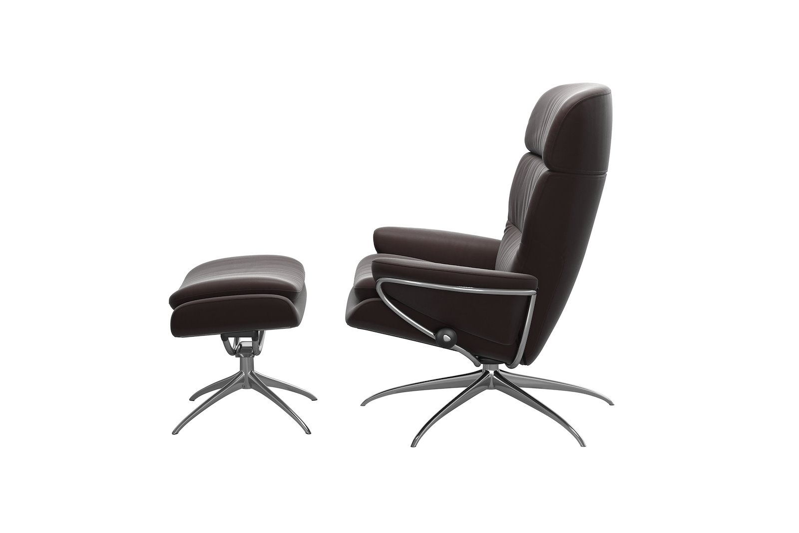 Rome lenestol m/krakk Hud Paloma Chocolate - Star - Chrome