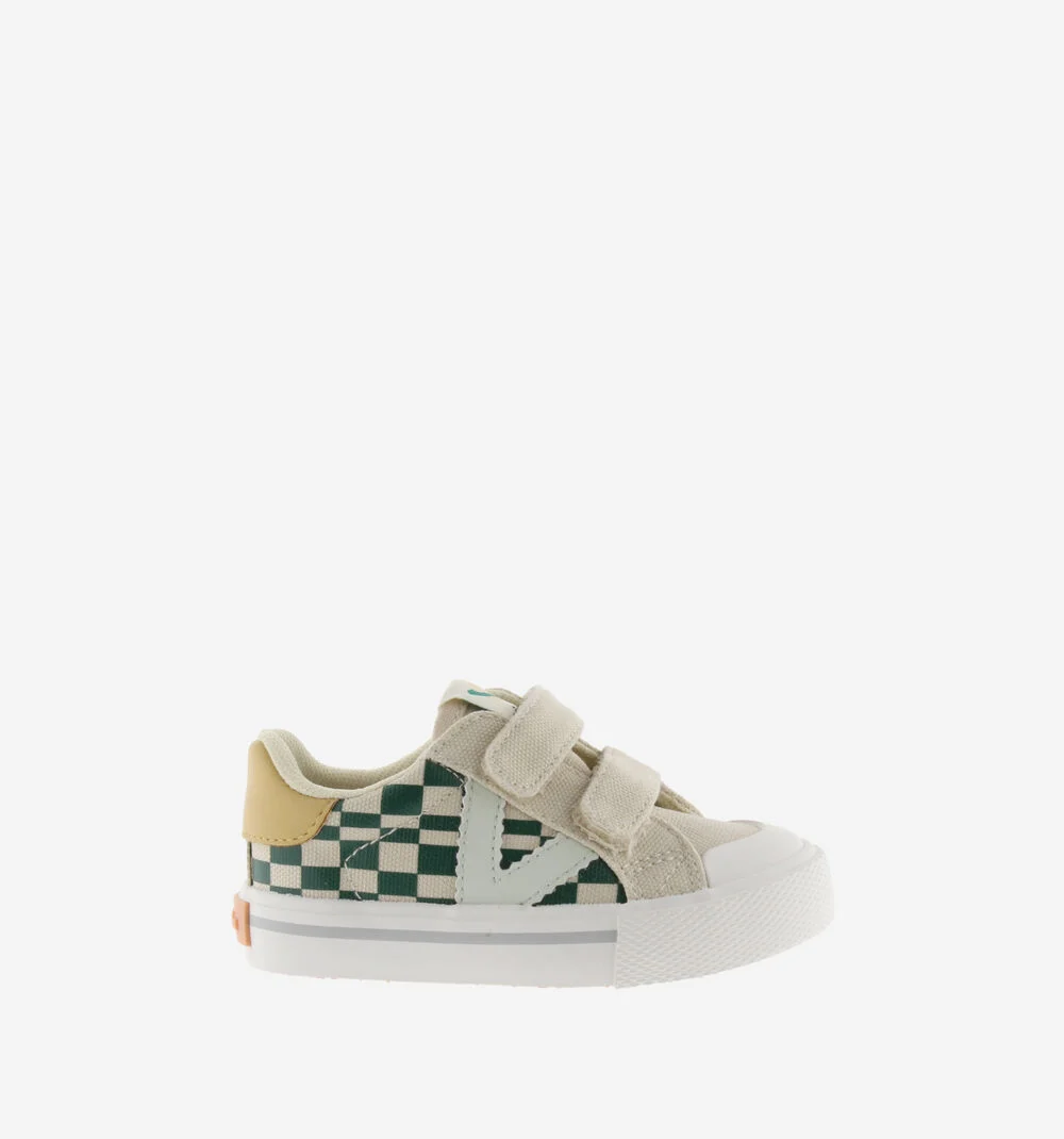 TRIBU BRIDES DAMIER Baskets pour enfant imprimé à carreaux VERDE