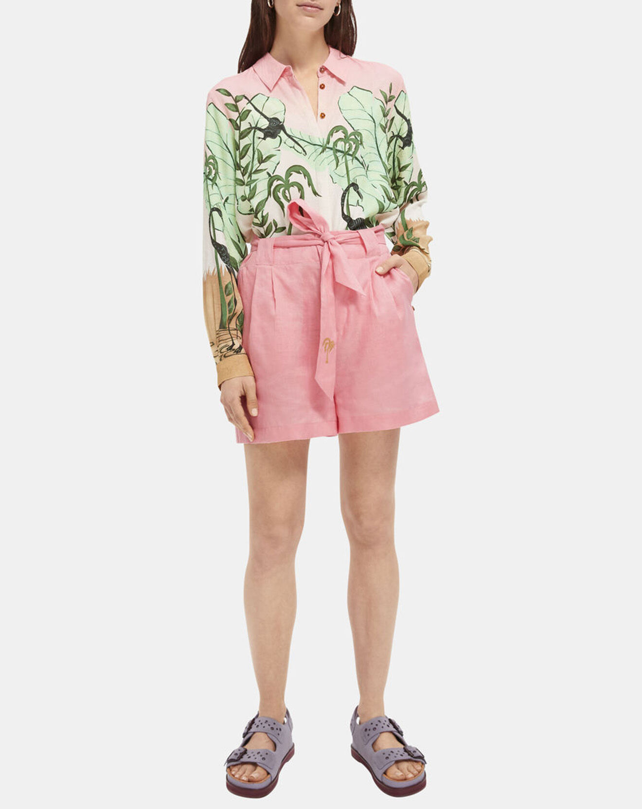 Scotch & Soda Short 100% Lin rose