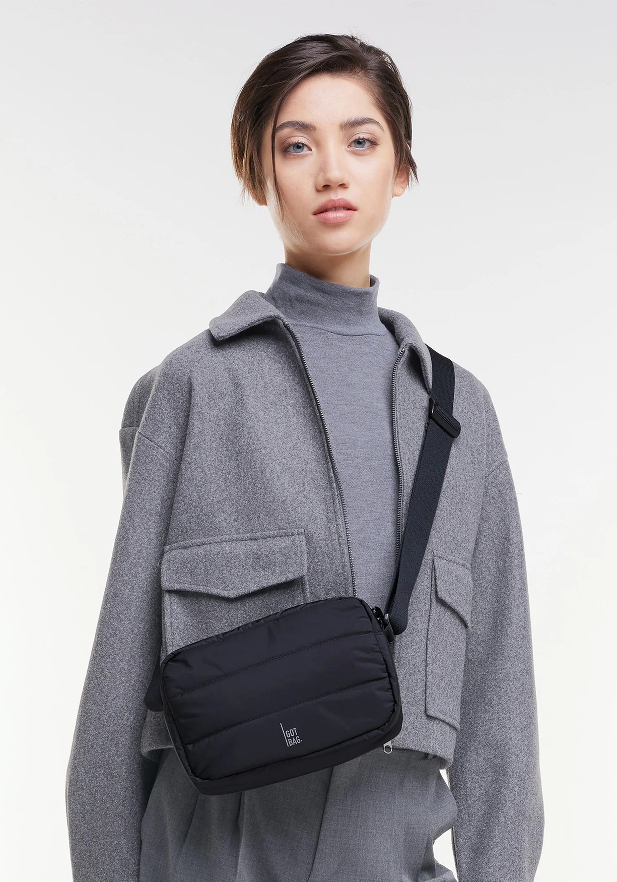 Got Bag Puffer Crosssbody Bag Monochrome Black