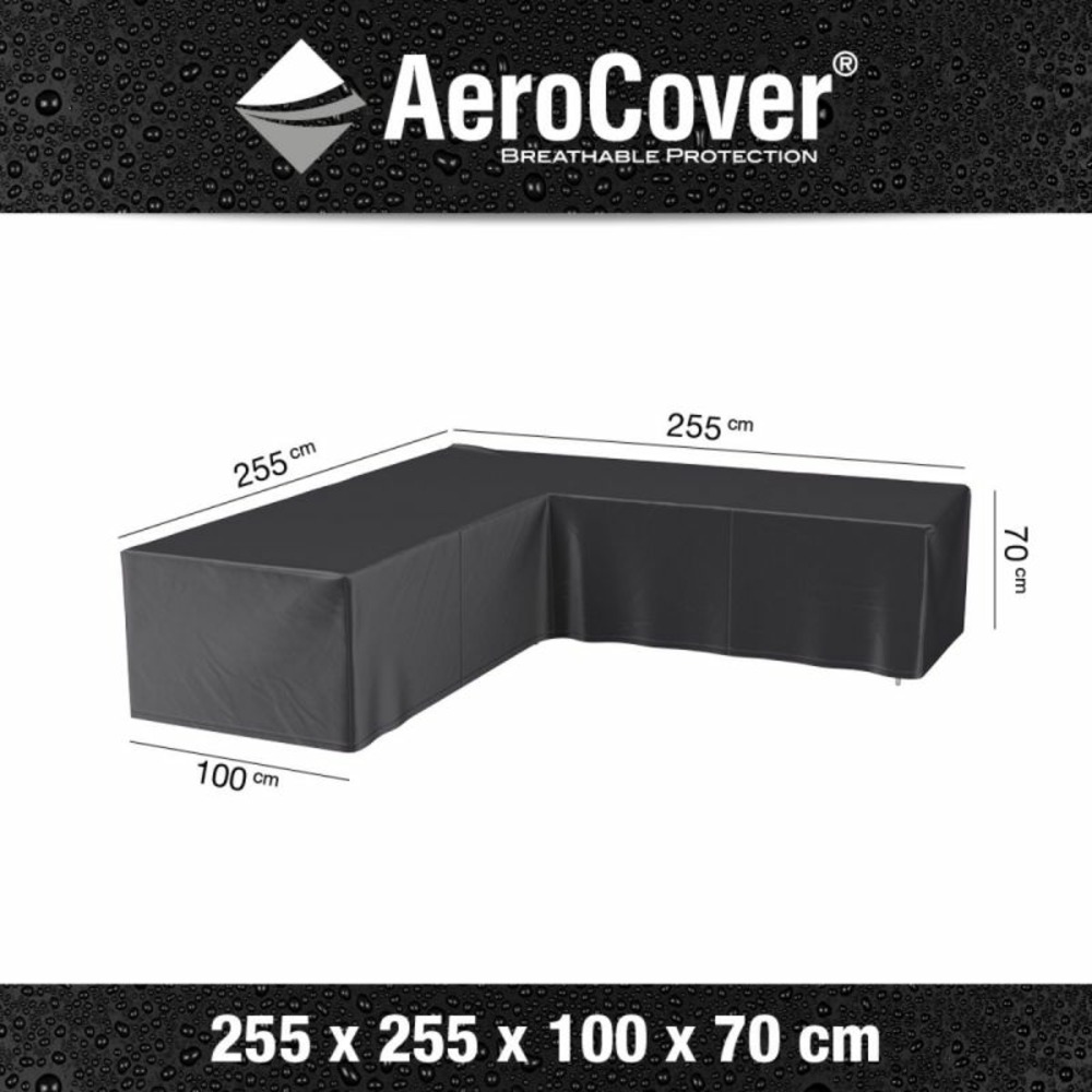 Housse de protection pour salon de jardin d'angle l255 x 100 cm